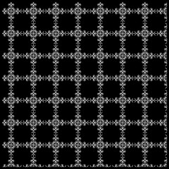 Elegant Symmetrical Mandala Cross Vector Pattern - Black and White Ornament