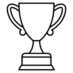 Stylish Trophy Outline Vector with Sleek Line Details