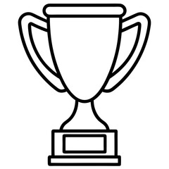 Stylish Trophy Outline Vector with Sleek Line Details