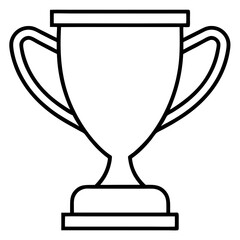 Stylish Trophy Outline Vector with Sleek Line Details