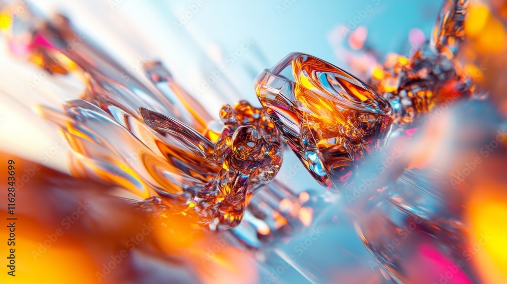 Aufkleber bright dynamic abstract composition in high resolution