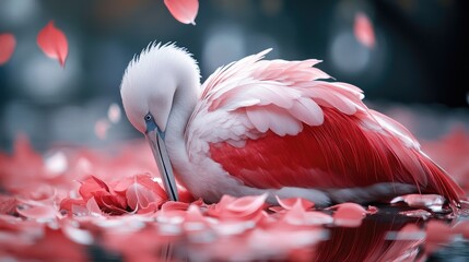 pink flamingo in the zoo