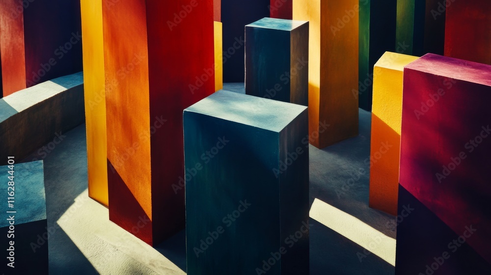 Poster colorful abstract shapes in professional context
