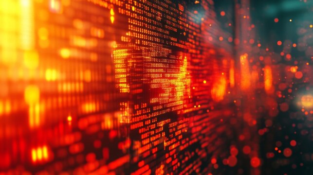 Digital Technology Abstract Background with Warm Hues