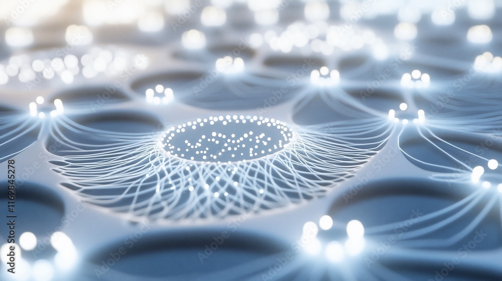 Poster abstract network connection, nodes and lines.
