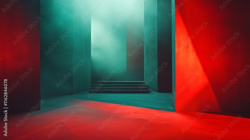 Poster futuristic dynamic composition with soft light aesthetics