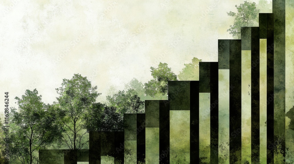 Poster growth chart in natural light with layered graphics
