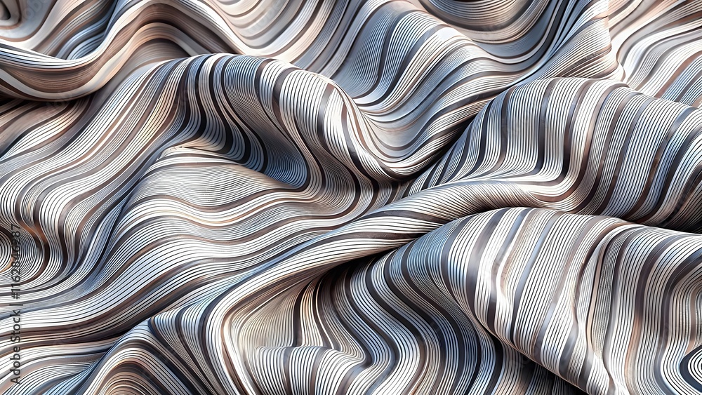 Poster elegant fluid lines artistic pattern fabric textures design