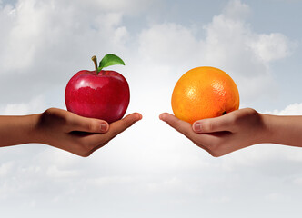 Apples And Oranges as two things that are different as a fundamental comparison metaphor or analogy...