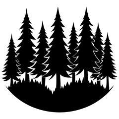 Obraz premium Forest Silhouette vector silhouette