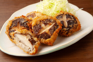肉詰め椎茸のフライ