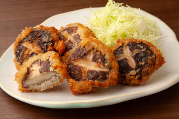肉詰め椎茸のフライ