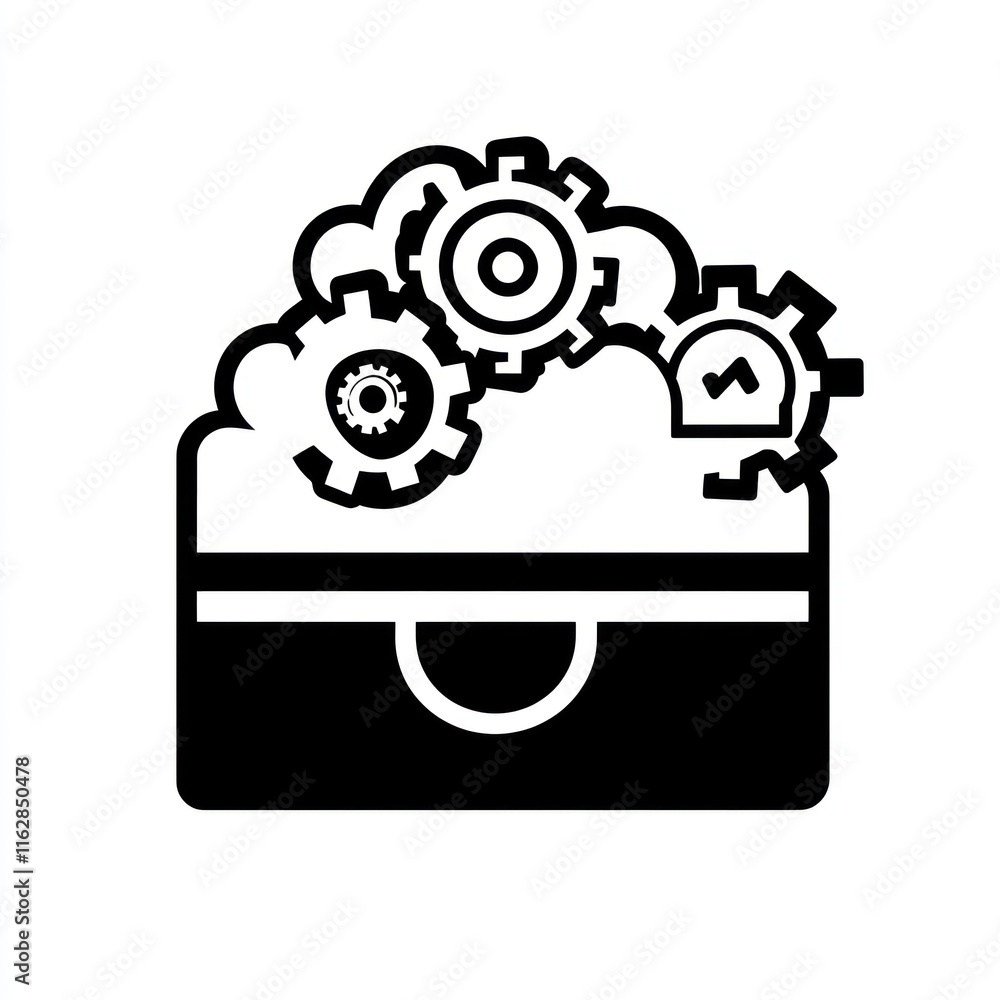 Poster cloud storage gears representing system optimization
