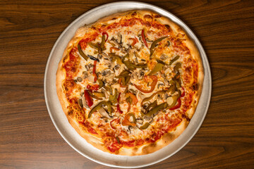 Mushroom and peppers pizza