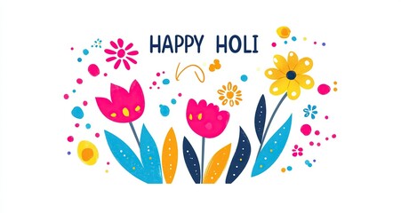 Happy Holi Background for Festival of Colors celebration poster design.