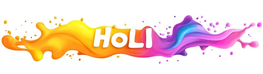 Naklejka premium Happy Holi Background for Festival of Colors celebration poster design.