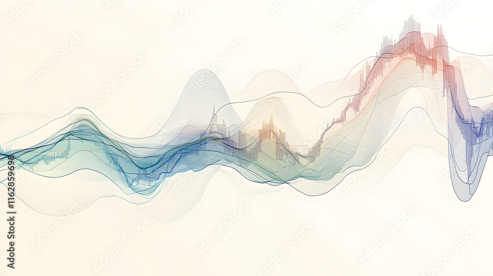 Poster abstract waves flowing data visualization chart