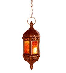 Arabic Ramadan Lantern isolated .Decoration lamp cut out
