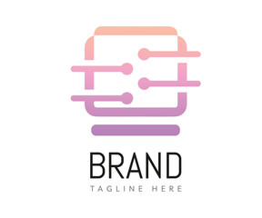 Computer logo icon design template elements. Usable for Branding, Business and Technology Logos.