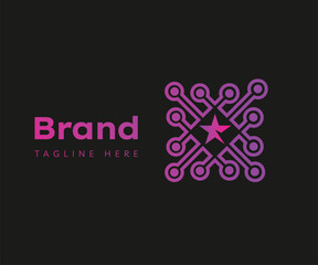 Computer logo icon design template elements. Usable for Branding, Business and Technology Logos.