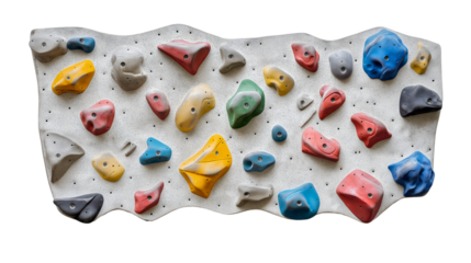 Colorful Indoor Rock Climbing Gym Illustration Featuring Active Children Engaged in Fun Climbing Activity isolated