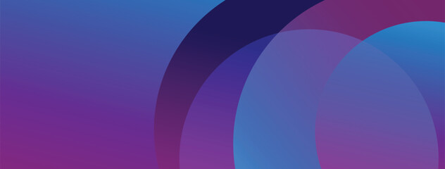 Abstract blue overlapping circles geometric background with gradient colors
