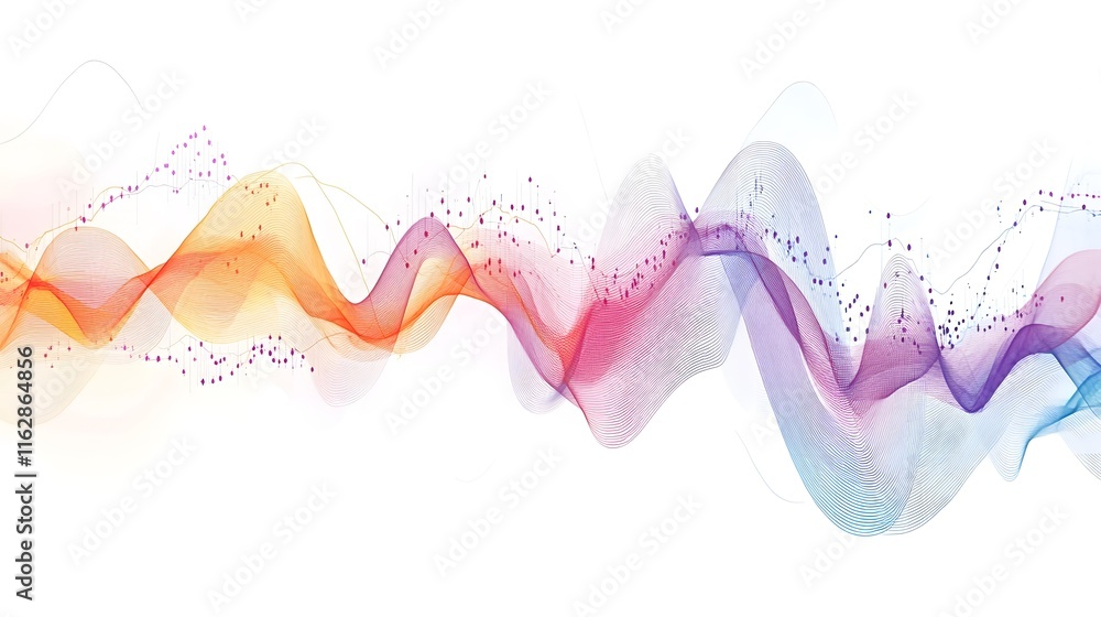 Poster abstract colorful waves data visualization design