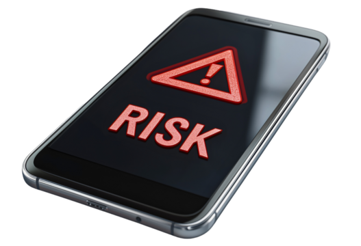 Smartphone Safety Alert Warning Against Online Fraud and Scam Notifications Illustration isolated