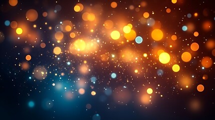 Obraz premium Abstract Background With Golden And Blue Lights