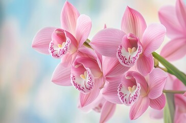 Obraz premium Close-up Pink Phalaenopsis Orchids Blooming