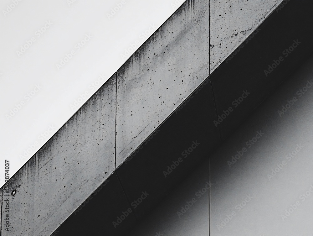 Aufkleber abstract grayscale image of a building's concrete structure, showing lines and textures.