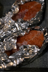 Salmon Steak Ready for Oven Baking