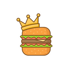 king burger logo design vector