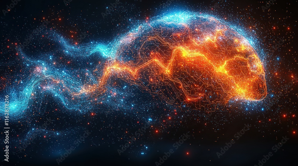 Aufkleber cosmic brain: a digital neural network in space