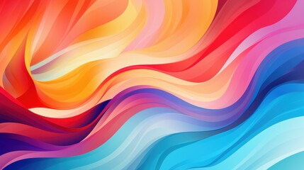 Obraz premium Energetic Swirling Vector Composition - Abstract Dynamic Shapes in Vibrant Gradient Tones