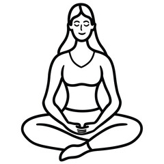 silhouette of a woman meditating
