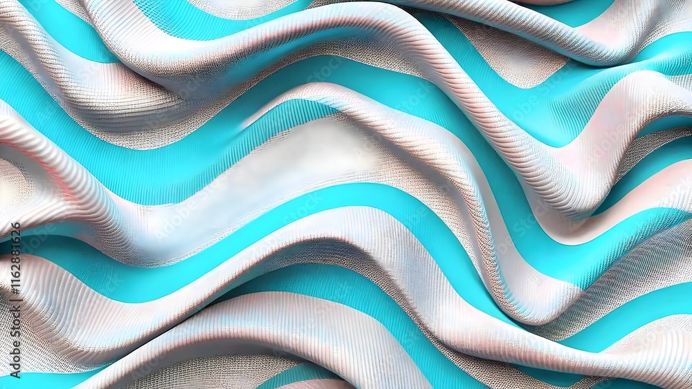 Poster dynamic textured waves flowing fluidly with vibrant colors