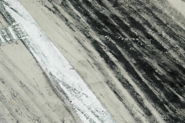 sign of tires on asphalt, urban backgroundsign of tires on asphalt, urban background