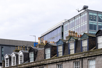 28 December 2024. Aberdeen City,Scotland,United Kingdom. This is various styles and ages of architecture all blended within Aberdeen City Centre.