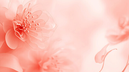 Soft coral flowers, delicate background