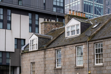 28 December 2024. Aberdeen City,Scotland,United Kingdom. This is various styles and ages of architecture all blended within Aberdeen City Centre.