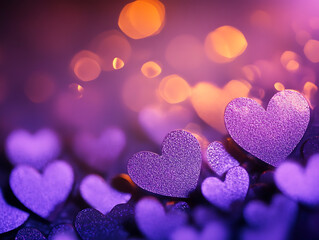 Obraz premium Valentine's hearts on bokeh background
