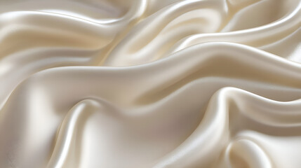 Obraz premium Cream-Colored Silk Fabric Texture - Elegant and Soft Textile Design