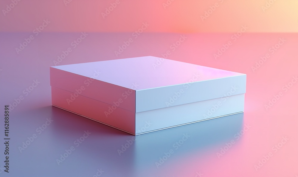 Fototapete 3d rendering a product box that is rectangular and can be customized, including a gradient backdrop 