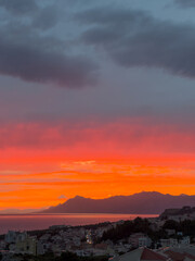 sunset over the mountain