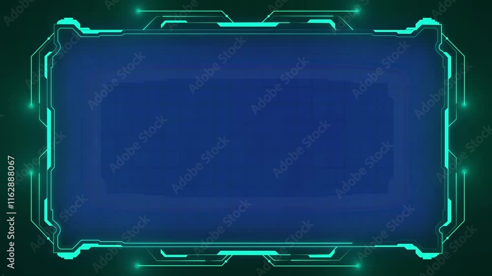 Poster abstract loop futuristic background. sci fi technology hud ui frame blue glowing technology sci fi f