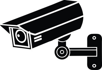 Security camera symbol icon. Fixed CCTV camera logo sign shape. Vector illustration image. Isolated on white background.
