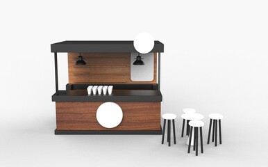 Kiosk stand booth 3D model