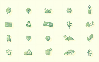 Eco-Friendly Icon Pack in Flat Design