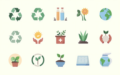 Eco-Friendly Icon Pack in Flat Design